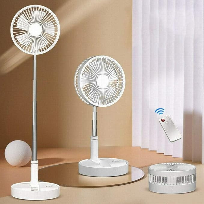 Foldable Rechargeable Cooling Fan - White