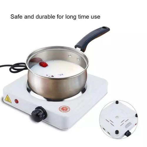 Solid Single Burner Electric Hotplate - White