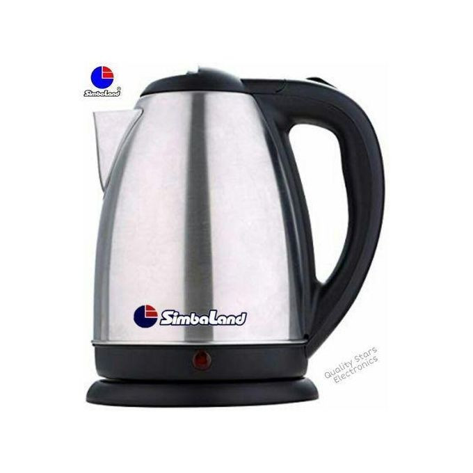 Simbaland Electric Kettle 1.8 liter Stainless Steel - Color Black Silver