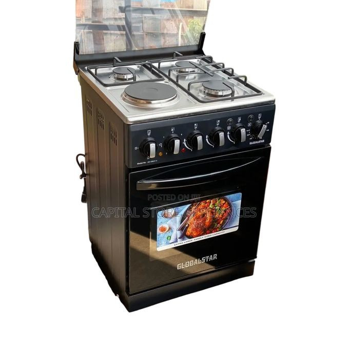 Global Star 3+1 Electric and Gas Cooker With Electric Oven and Temp-Multcolour