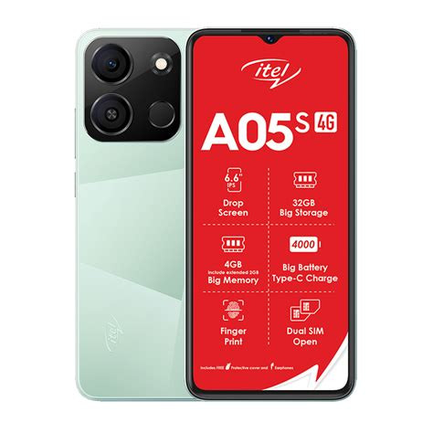 Itel A05s 4G - 6.6" 2GB RAM 32GB ROM 8MP 4000mAh - Meodow Green