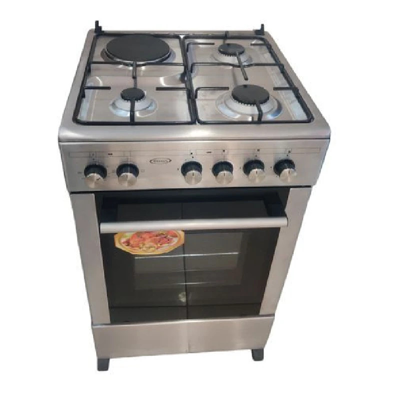 VENUS Cooker 50 cms Stainless Steel Work top, 3 Gas Burners 1 Electric Plate Electric Oven - VC5531