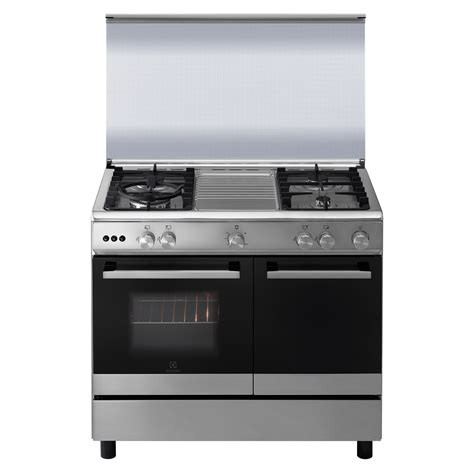 ELECTROLUX Cooker 90/60cms 5 Gas Burners with Gas Oven & Grill Plus Thermostat and Rotasserie - EKG9000G9X