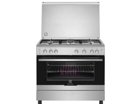 ELECTROLUX Cooker 90/60cms 5 Gas Burners with Gas Oven & Grill Plus Thermostat, Rotasserie and Oven Fan - EKG9200A9X