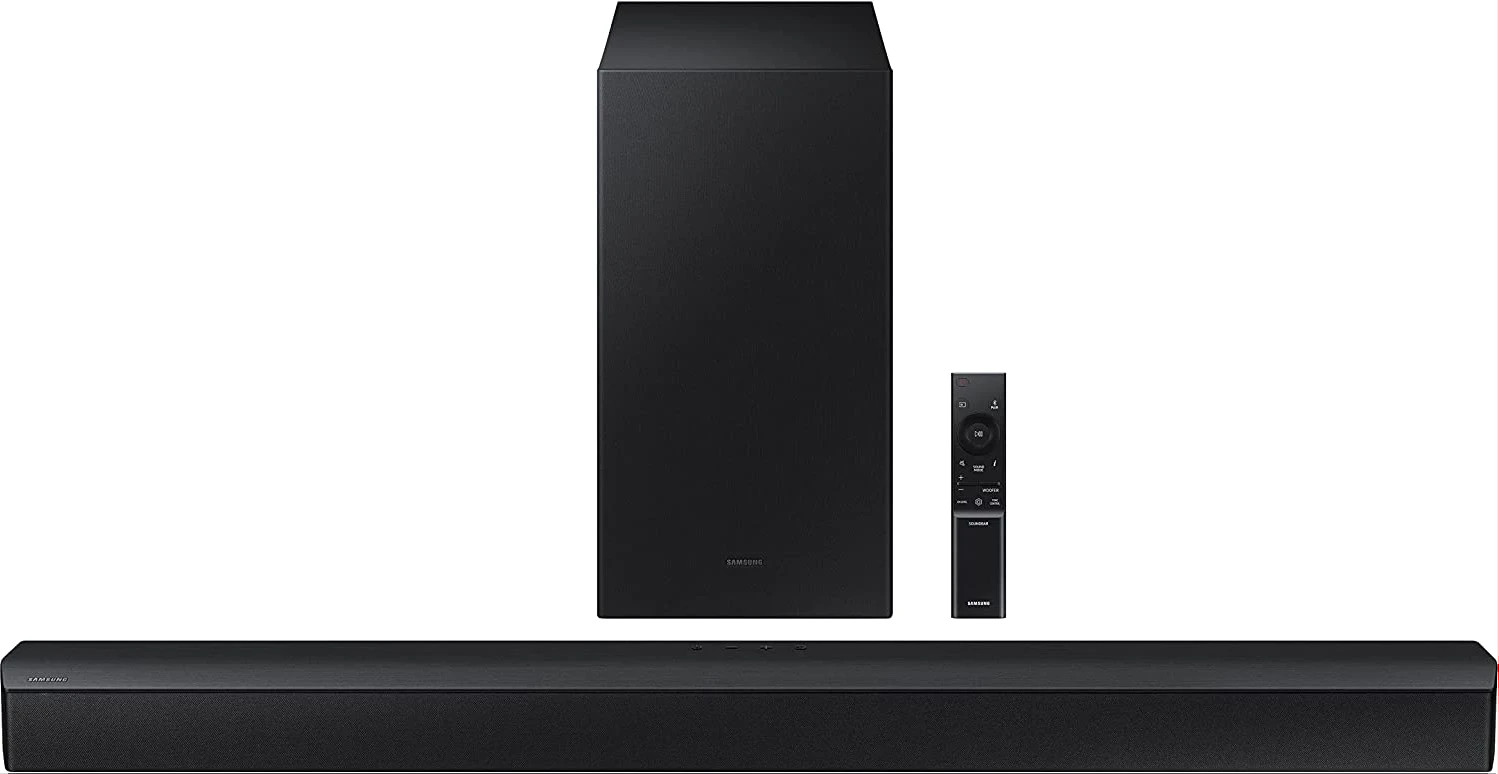 Samsung Soundbar 2.1ch, Subwoofer, Dolby Audio, Bass Boost, Adaptive Sound HW-B450