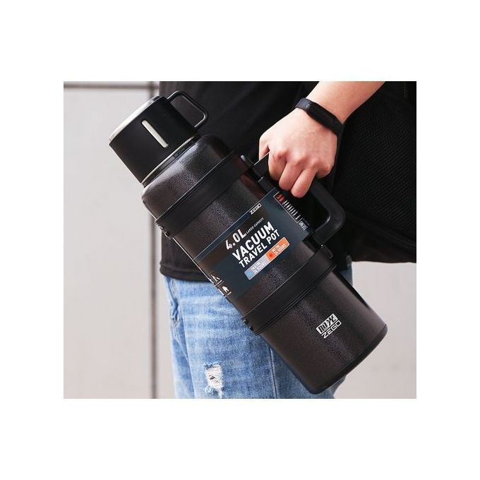 Hot & Cold Stainless Steel Vaccum Insulated 4L, 72 Hour Flask - Color May Vary. Zego
