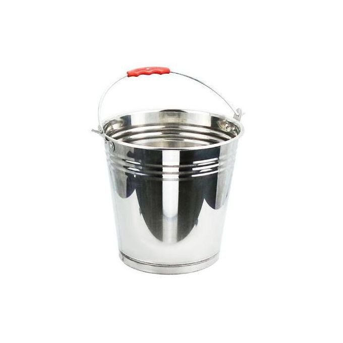 10L Stainless Steel Water Milk Bucket Dairy Pail, Silver.
