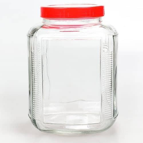 4.5L Square Glass Cereal Cookies Storage Jar Container Bottle Tin- Clear Bon Appetit