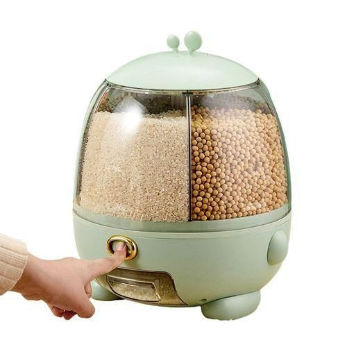 Rotating Food Dispenser - Cereal Containers Storage Airtight - 360° Rotatable Easy Control Dry Food Storage Box For Rice, Beans, Grains, Laundry Scent Beads