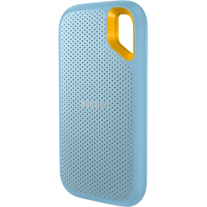 San Disk 2TB Extreme Portable SSD - Up to 1050MB/s, USB-C, USB 3.2 Gen 2, IP65 Water and dust Resistance, Updated Firmware, Sky Blue - External Solid State Drive - SDSSDE61-2T00-G25B - Multicolor