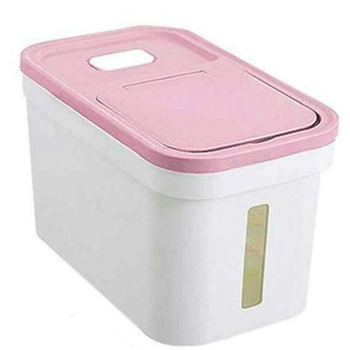10Kg Rice Bucket/Beans/Flour/Cereal Storage Box Container-Pink.