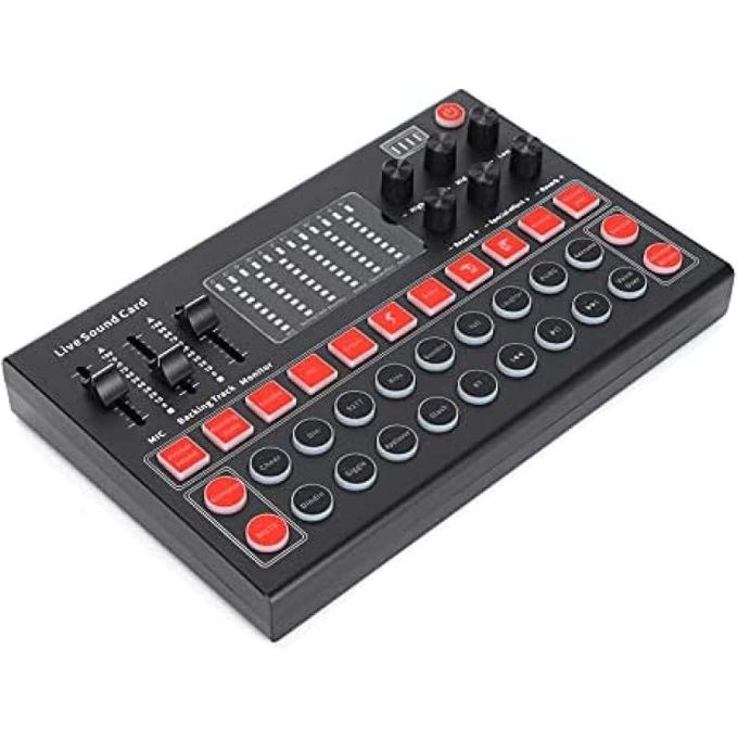 M9 Audio Interface Bluetooth Sound Card Voice Mixer External USB Sound Card Live Stream for Gaming for Singing for Live Broadcast For Recording table Signal Live Sound Card Equipment Kit, Compatible with Live Broadcast, Amazin - Multicolor