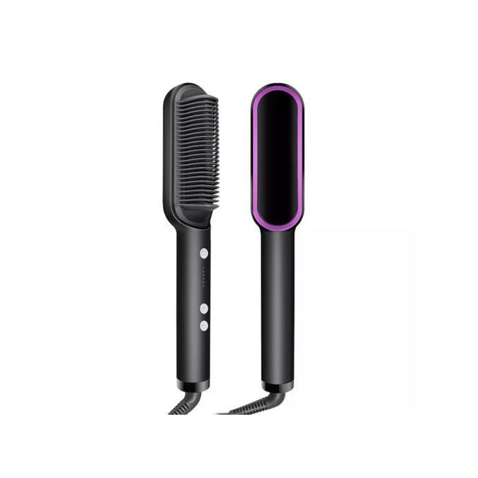 2 in1 Electric Hair Straightener, Comb,Cutler PTC Heating Brush Powerful Wavy Hairdresser At Home Woman - Multicolor