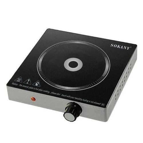 Single Burner Energy Saving Radiant Electric Countertop Infrared Cooker Induction Stove- Grey Sokany