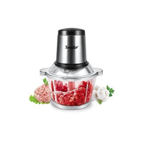 Electric 1.8L Food Processor Meat Mincer Grinder Sausage Machine, Silver.