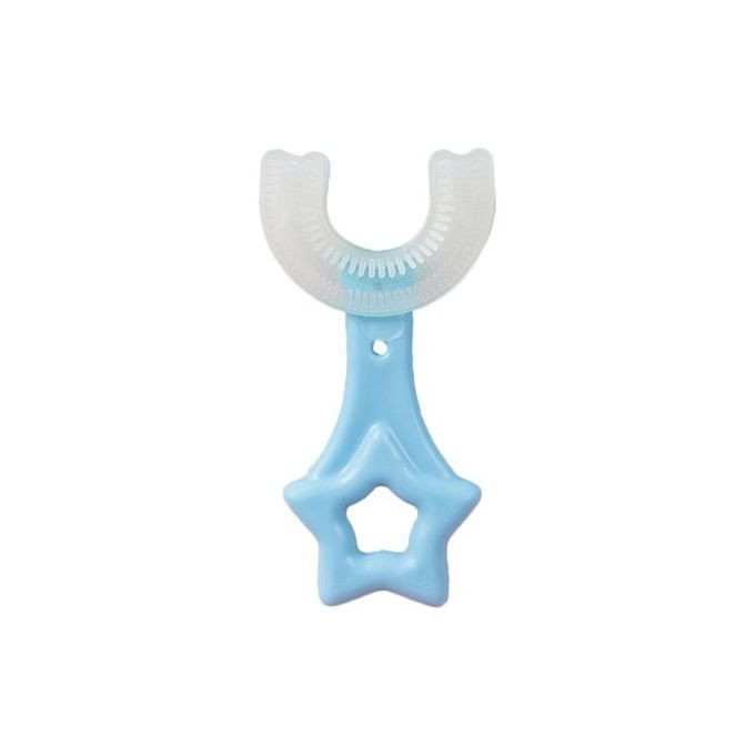 Silicone U-Shape Toothbrush Kids Manual Toddler Teeth Cleaning Brush 2-12 Years- Multi-colour.