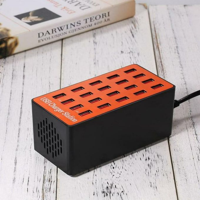 USB Charger station, 20 Ports 100W/20A Desktop USB Charging Station for multiple devices,Multi Ports USB Charger Charging for Apple Devices, Smartphones Tables and More Devices - Multicolor
