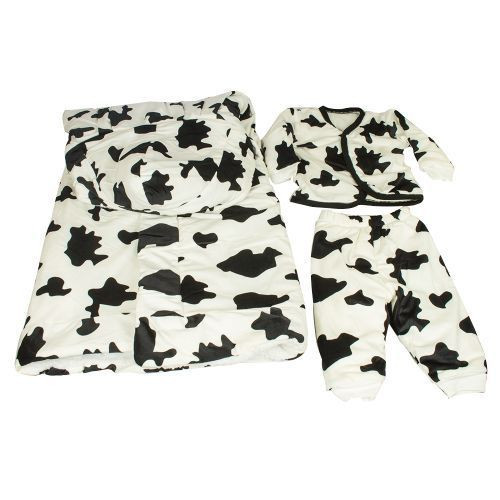 Baby Shawl Receiver Blanket - White Animal Print