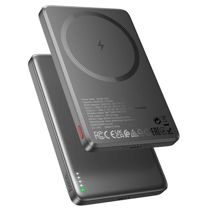 Utra-Slim Magsafe And Poweful Power Bank Power Utra-Slim 5000mAh Q26 PD Type-C 20W Fast Charge 15W Portable Magnetic Wireless Charger For All Phones- Multicolor. Hoco