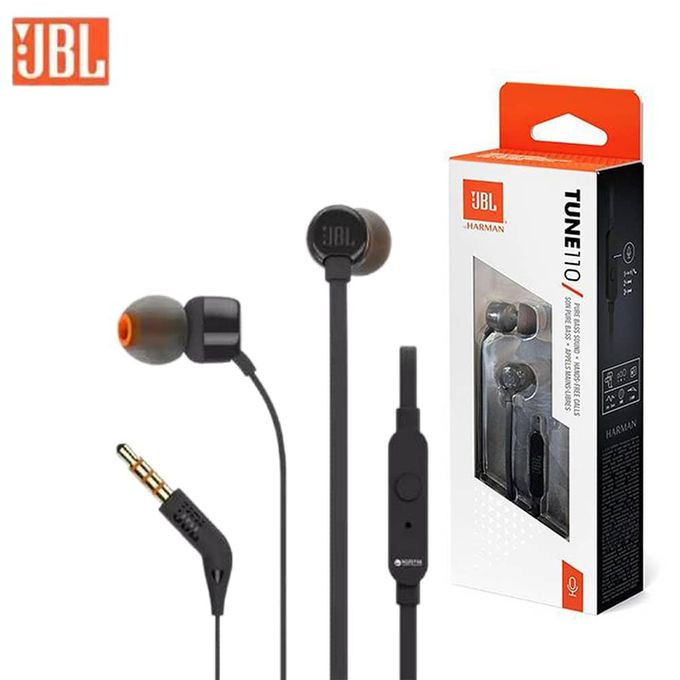 Tune 110 Wired In-Earbud Headphones with Pure Bass Sound With One-Button Remote - Multicolor Jbi