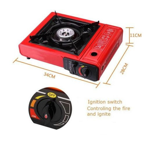 Camping Stove with Carrying Case Portable Propane or Butane Stove Dual Fuel Gas Stove Automatic Ignition Indoor Outdoor Cooking Camp Stove for Picnics Hiking Fishing BBQ - Multicolor Boma