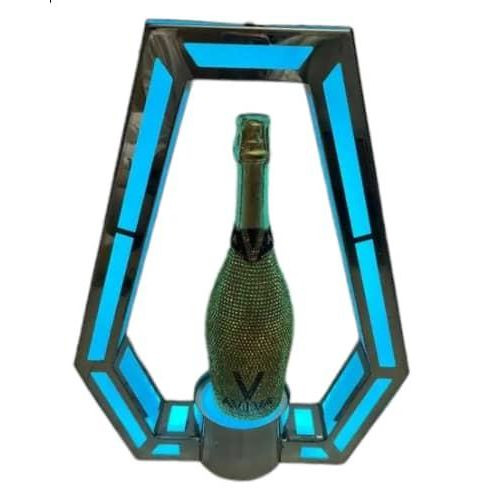 Wine Rack LED Colorful Rhombus Seat Champagne Bottle Display Glowing Bar Self Illuminated Liquor Presenter Shelf Lighted for 18-Inch LED Bar Hotel Nightclub Villa Private Party Champagne VIP Carrier Glorifier Display for Night Club- Multicolor