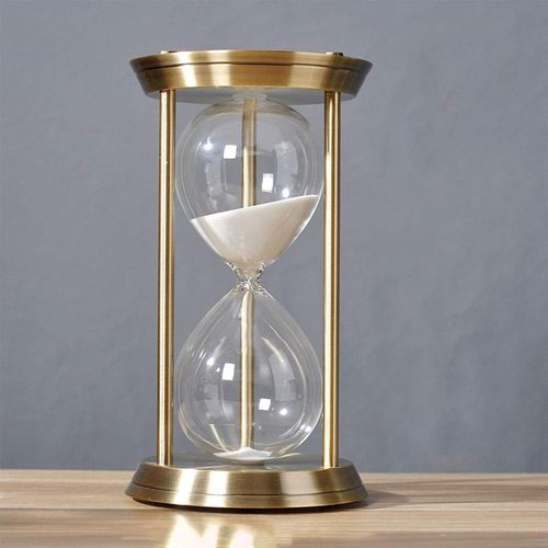 32*17.5cm Sand Timer Rotating Hourglass Brass Tone 15 30 60 Minutes Metal Sand Glass Sand Timer Vintage Gift for Vintage Home Décor Wedding Gift Metal 720 Rotating One Hour For Home Desk Office Decorative -Multicolor