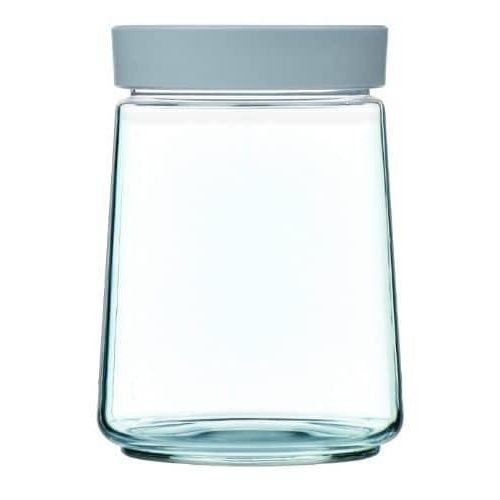 1 Litre Glass Food Jar Tin Swing Storage Container - Grey Luminarc