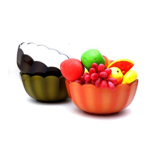3 Pieces Of Melamine Fruit Bowl Salad Dish Basin Plate Serving Tray-Multicolor