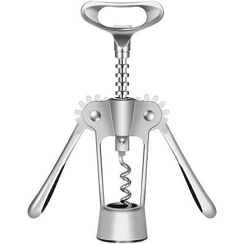 Mosaic All in One Wine Cork Screw Bottle Opener - Wine Opener, Wing Corkscrew Wine Bottle Opener with Multifunctional Bottles Opener PRM- Silver