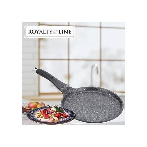 28cm Non Stick Marble Ceramic Coated Chapati Roti Omelets Crepe Frying Pan- Black