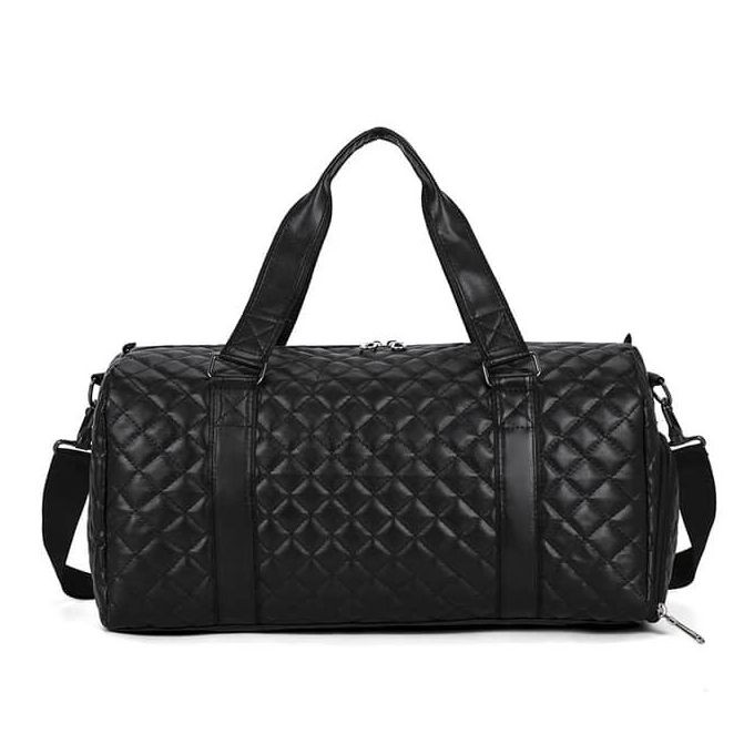 Gym Bag for Women Pu Sports Duffel Bag Workout Bag Overnight Weekender Duffle Bags with Shoes Compartment & Wet Pocket- Multicolor