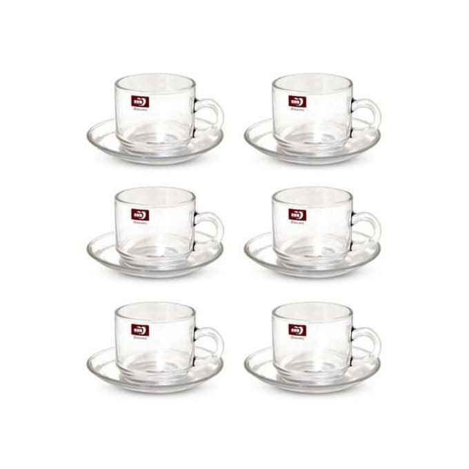 6 Pieces Of Cups And 6 Saucers -Colourless. Luminarc