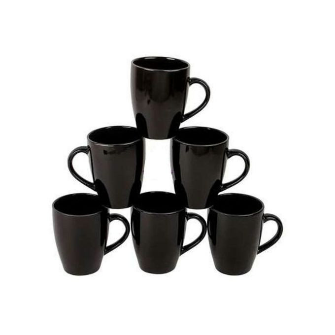 6 Pieces Of Luminarc Tea/Coffee Mug/Cups - Black. . Luminarc