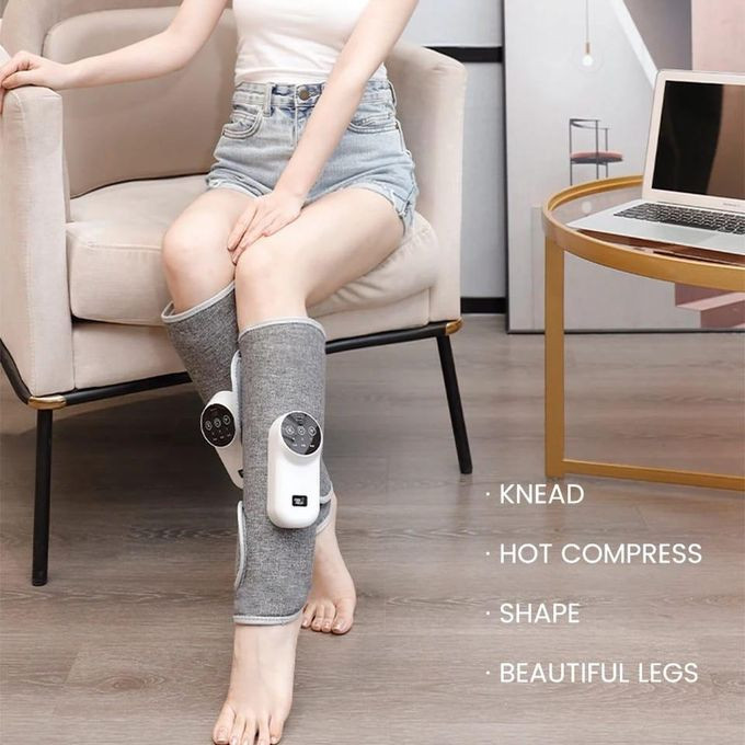 Electric Leg Massager 3 Modes Wireless Air Compression Rechargeable for Pain Relief Calf Muscle Fatigue Foot Relax Massager with Heat