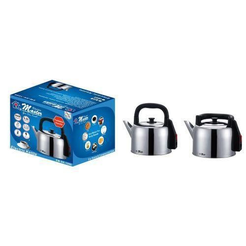 5.2 Litre Foldable Handle Dry Protection On-Off Switch Water Boiling Electric Kettle Boiler -Silver Electro Master