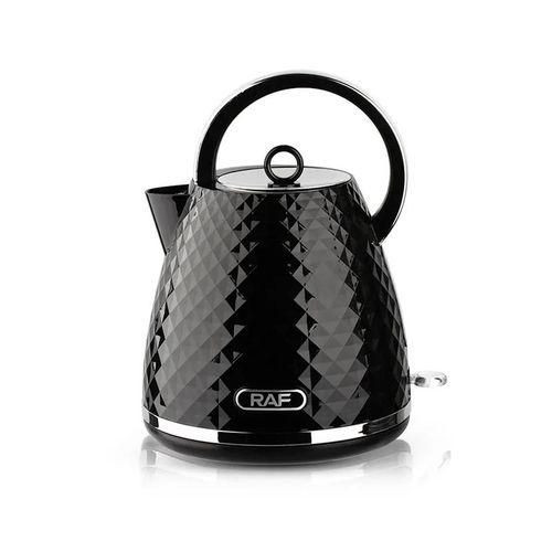 2L Retro Mini Teapot Stainless steel Double Wall Household Quick Boiling Water Automatic Power off Electric Kettle- Black RAF
