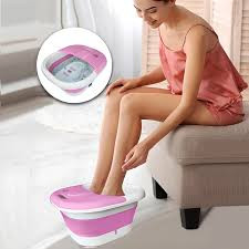 Multifunction Footbath Massager Spa With Heat Vibration And Roller Massager For Pain Relieve And Feet Care- Multicolor