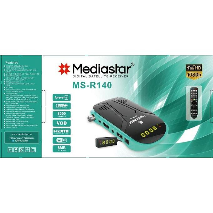 MS-R140 Forever Tv Digital Satellite Receiver HD- Multicolor Mediastar