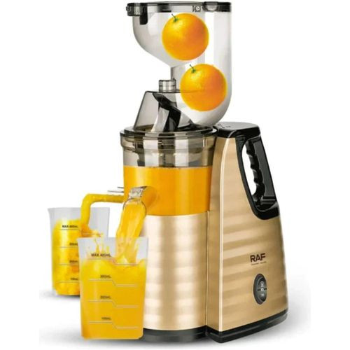 Slow Masticating Juicer Extractor Easy to Clean, Cold Press Slow Juicer Machines with Stainless Steel strainer Juice Extractor with Quiet Motor & Reverse Function Large Caliber, Seven Segment Extrusion Screw Shaft- Multicolor RAF