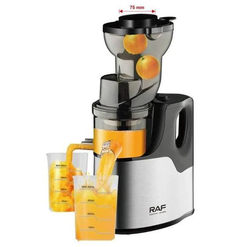 Slow Masticating Juicer Extractor Big Mouth Slow Screw Machines With Big Wide 82mm Slot 1000ml Juice Cup Cold Press Juicer For Citrus Fruits And Vegetables with Three Strainers Including Smoothie And Sorbet Strainer- Multicolor RAF