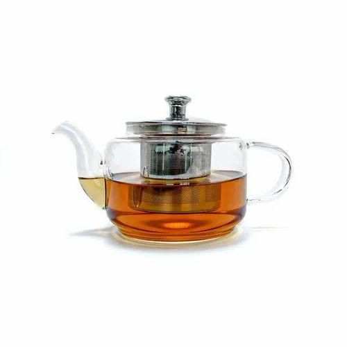 600ml High Borosilicate Glass Pot Heat-Resistant Glass Cooker Kettle Teapot Tea Cup With Infuser- Clear