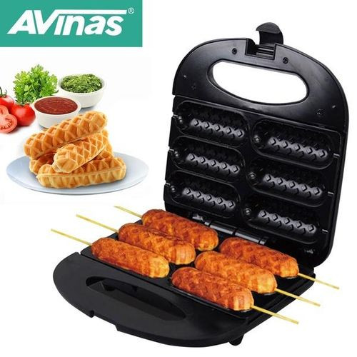 Corn Dog Maker Hotdog Waffle Maker 6 Hot Dog Capacity Perfect for Hot Dogs on a Stick Cheese Mozzarella Sticks Easy to Use Electric Nonstick Baker For Summer BBQ Parties- Multicolor Avinas