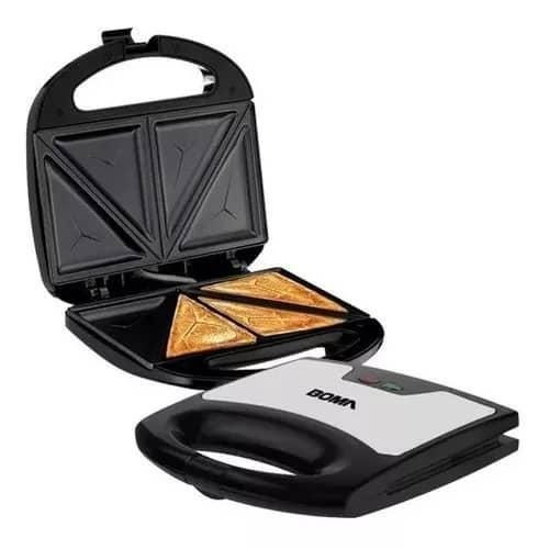 Sandwich Panini Maker Grilled Cheese Machine Tuna Melt Omelets Non-Stick Surface 2 Slice- Black Boma