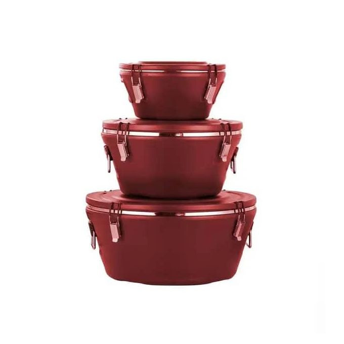 Commercial Outdoor And Home use Large Hot Pots Food Warmer Double Wall Insulated Food Casserole Dishes Coolers set of 3- Multicolor