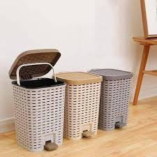 10L Dust Bin Lockable Pressing Type & Step Foot Pedal Trash Can Bucket Square Waste Bins with Lid Lock