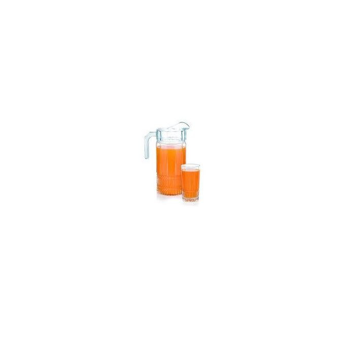 Elysees 7 Pack Glassware Water Set With 6 Highball Juice Glasses Tumblers And 1 Jug- Clear Luminarc