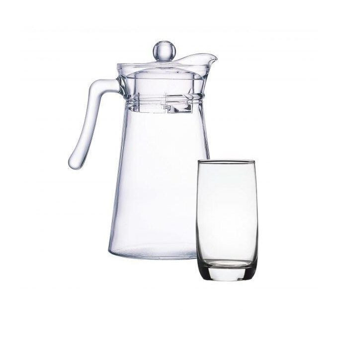 Vigne & Kone Plain 7Pc Water Set Glasses And 1.3L Juice Jug" Luminarc