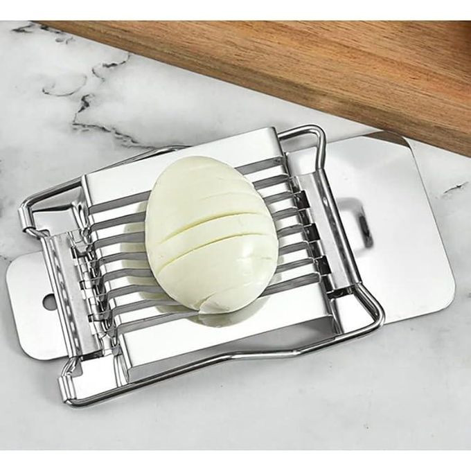 SSlicer for Hard Boiled Eggs, Stainless Steel Wire Heavy Duty Aluminium Egg Cutter Dishwasher Safe 15x8cm For Cutting Egg Salad Mushroom Strawberry Cooking Tool -Sliver