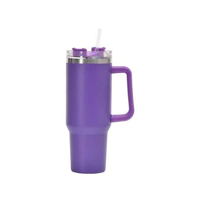 1200ml Portable Stainless Steel Vacuum Insulated Tumbler Cup With Handle And Lid with Straw Water Bottle IceTea And Coffee Mug -Multicolor